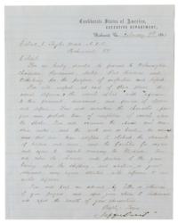 Lot #406 Jefferson Davis: Exceptional content as Davis instructs his aide to inspect Southern port defenses - Image 1