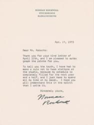 Lot #603 Norman Rockwell Typed Letter Signed - Image 1
