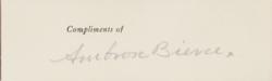 Lot #645 Ambrose Bierce Signature - Image 2