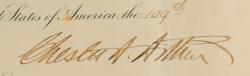Lot #36 Chester A. Arthur: Recognizing Queen Victoria's consul at Texas - Image 3