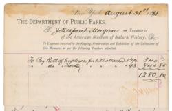 Lot #222 J. Pierpont Morgan: Signed twice by Morgan as treasurer, a payroll for the American Museum of Natural History - Image 3