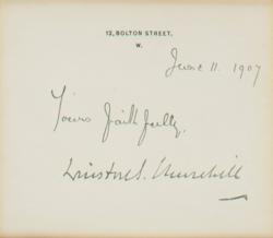 Lot #242 Winston Churchill Signature - Image 2