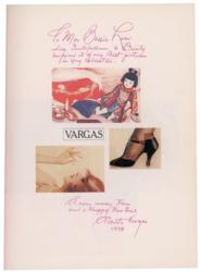 Lot #606 Alberto Vargas: Vargas dedicates his book to actress Bessie Love, 