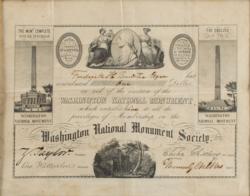 Lot #400 Washington Monument Signed Document - Image 1