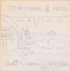 Lot #623 Matt Groening: Incredibly early Groening sketch of Snarla, a precursor to Lisa Simpson - Image 2