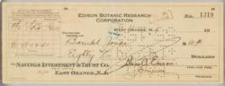 Lot #227 Thomas Edison Check - Image 1