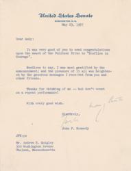 Lot #23 John F. Kennedy: On his Pulitzer