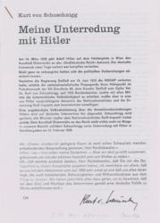 Lot #381 Kurt Schuschnigg Booklet - Image 1