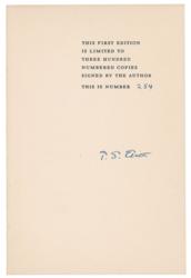 Lot #654 T. S. Eliot Book - Image 1