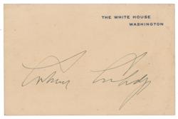 Lot #67 Calvin Coolidge White House Card - Image 1