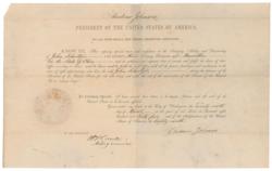 Lot #12 Andrew Johnson Signed Document
