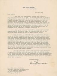 Lot #186 Harry S. Truman Letters - Image 1