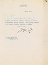 Lot #19 William H. Taft: Taft edits a biography just weeks after leaving the White House - Image 3