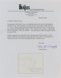 Lot #3063  Beatles: John Lennon Signed Sketch - Image 4