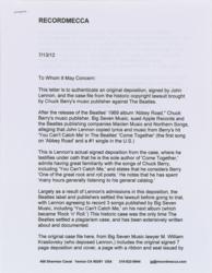 Lot #3064 John Lennon Document Signed - Image 3