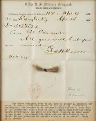 Lot #3013 Abraham Lincoln Lock of Hair and 'Bloody' Assassination Telegram - Image 3