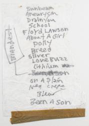 Lot #3073 Kurt Cobain Handwritten Nirvana Setlist