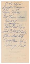 Lot #3057 Billie Holiday Handwritten Setlist - Image 1