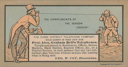 Lot #239 Alexander Graham Bell: Rare 1877 trade card for the Bell Telephone Company - Image 1