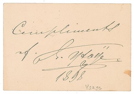 Lot #926 Eugene Ysaye - Image 1