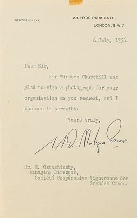 Lot #220 Winston Churchill Signed Photograph - Image 3