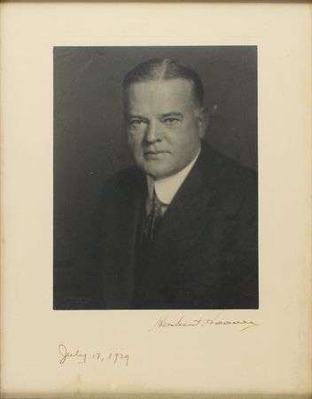 Lot #98 Herbert Hoover Signed Photograph - Image 1