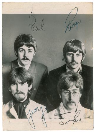 Lot #573 Beatles: Elusive 1967 Beatles promo card signed while filming the Magical Mystery Tour - Image 2