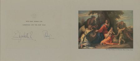 Lot #302 Queen Elizabeth II and Prince Phillip Card - Image 1