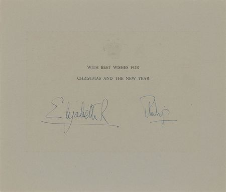 Lot #302 Queen Elizabeth II and Prince Phillip Card - Image 2