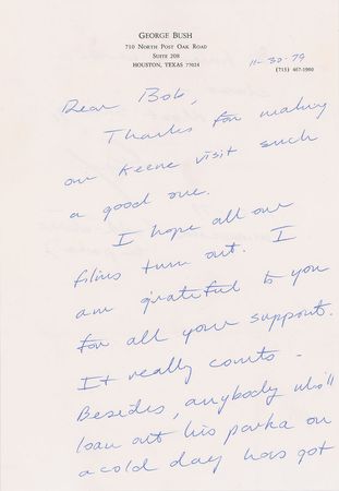 Lot #68 George Bush Handwritten Letter Signed - Image 1