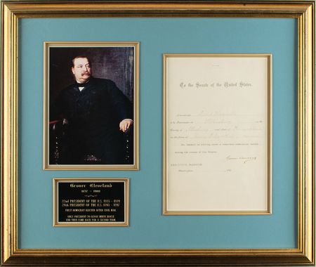 Lot #75 Grover Cleveland Signed Document - Image 1