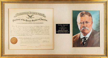 Lot #37 Theodore Roosevelt Signed Document - Image 1