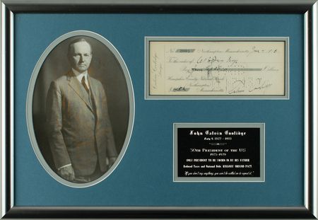 Lot #80 Calvin Coolidge Check - Image 1