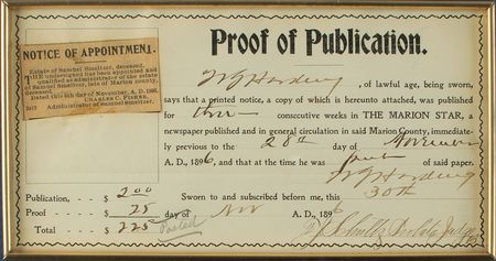 Lot #93 Warren G. Harding Signed Document - Image 2