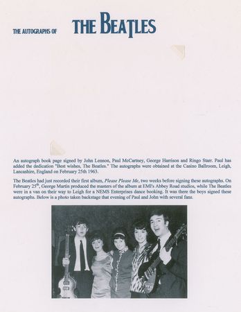 Lot #572 Beatles: Bold Beatles signatures from February 1963 - Image 3