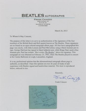 Lot #572 Beatles: Bold Beatles signatures from February 1963 - Image 4
