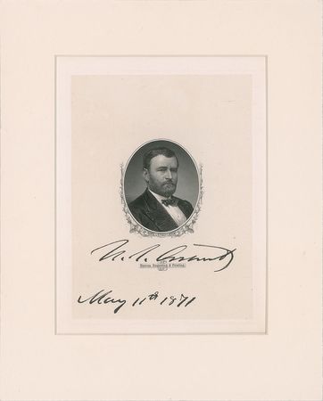 Lot #27 U. S. Grant: Signed as president, a