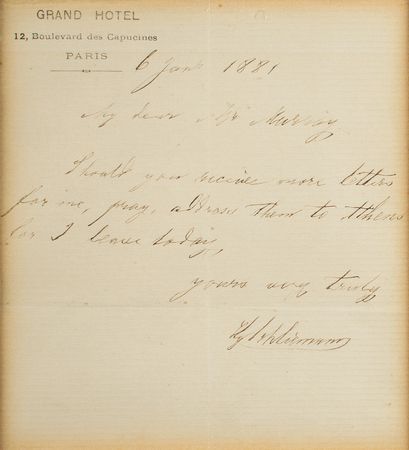 Lot #310 Heinrich Schliemann Handwritten Letter Signed - Image 2