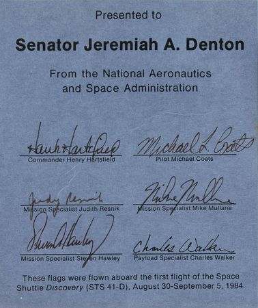 Lot #441 STS-41-D Flown Flags - Image 2