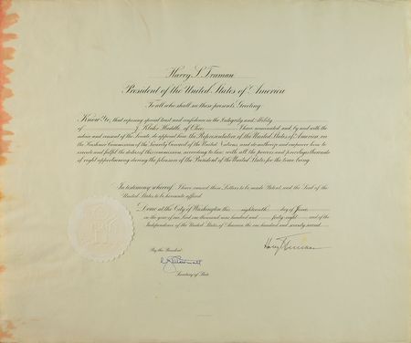 Lot #136 Harry S. Truman Signed Document - Image 1