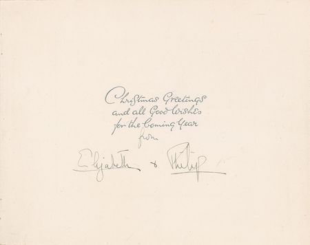 Lot #301 Queen Elizabeth II and Prince Philip Christmas Card - Image 2