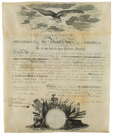 Lot #6 James Madison: Madison appoints an officer