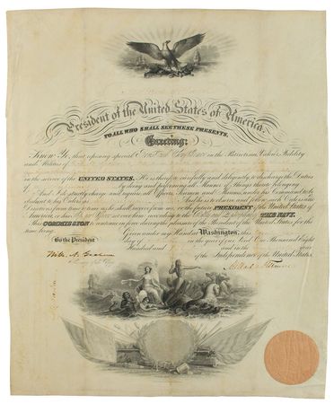 Lot #84 Millard Fillmore: Desirable 1852 naval appointment from President Fillmore - Image 1