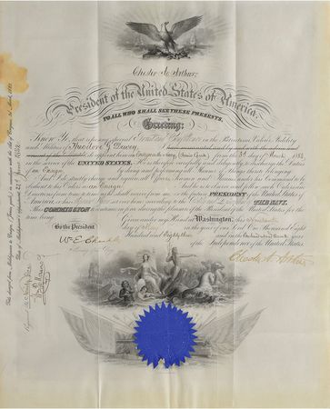 Lot #30 Chester A. Arthur Signed Document - Image 1