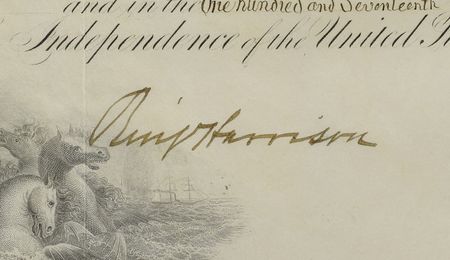 Lot #94 Benjamin Harrison Signed Document - Image 2