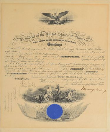 Lot #91 Warren G. Harding Signed Document - Image 1