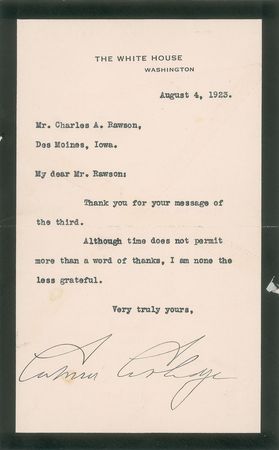 Lot #81 Calvin Coolidge Typed Letter Signed - Image 1