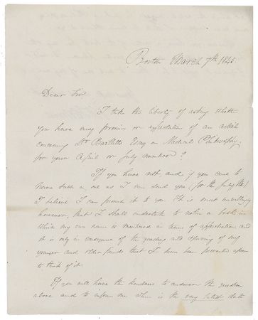 Lot #529 Oliver Wendell Holmes, Sr Handwritten Letter Signed - Image 1