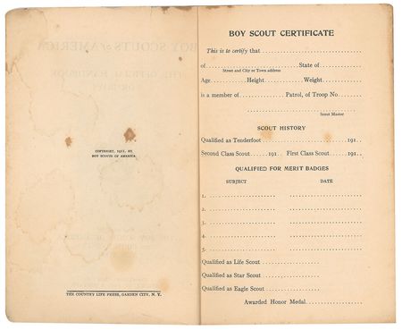 Lot #251 Boy Scouts of America: 1911 Handbook Book - Image 3