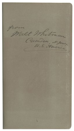 Lot #514 Walt Whitman: Rarely seen signed example of the 'Washington' first edition of Leaves of Grass - Image 2